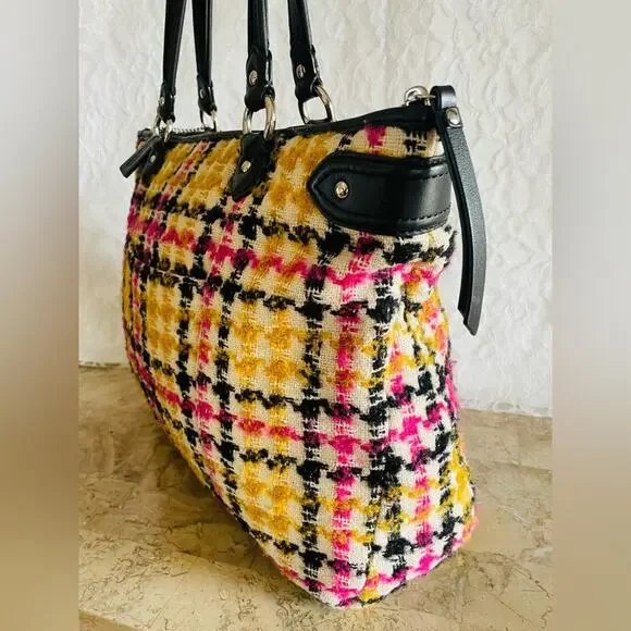 Coach Daisy Wool Tweed Plaid Emma Tote F25083 - Picture 6 of 12